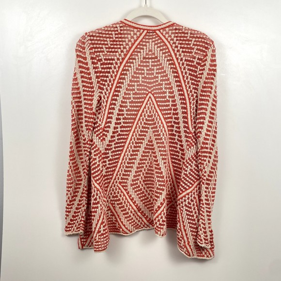 Nic and Zoe Womens Cardigan Coral White Extra Small Cotton Blend Open Knit - Picture 2 of 10
